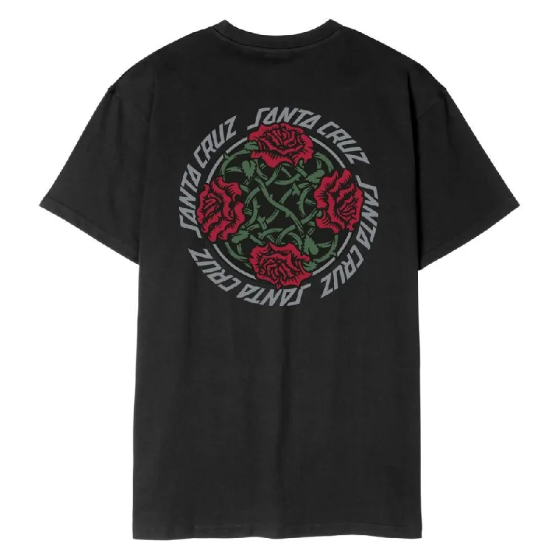 Santa Cruz T-Shirt Dressen Roses Solo - Black-- Embroidered Appliqued Beaded