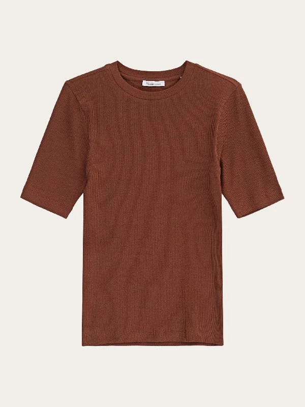 Rib t-shirt - Tiramisu-- Polka Dot Checkered Tartan