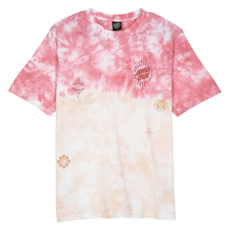 Santa Cruz Womens T-Shirt Scatter T-Shirt - Pink Dip Dye-- Graphic Embroidered Appliqued