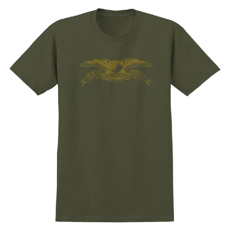 Antihero T-Shirt Basic Eagle - Military Green / Bronze-- Sequined Glittery Shiny