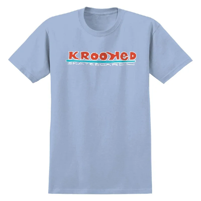 Krooked T-Shirt Skateboardin - Light Blue / Red / White / Blue-- Satin Fabric Silk Fabric Chiffon Fabric Krooked T-Shirt Skateboardin - Light Blue / Red / White / Blue-- Satin Fabric Silk Fabric Chiffon Fabric