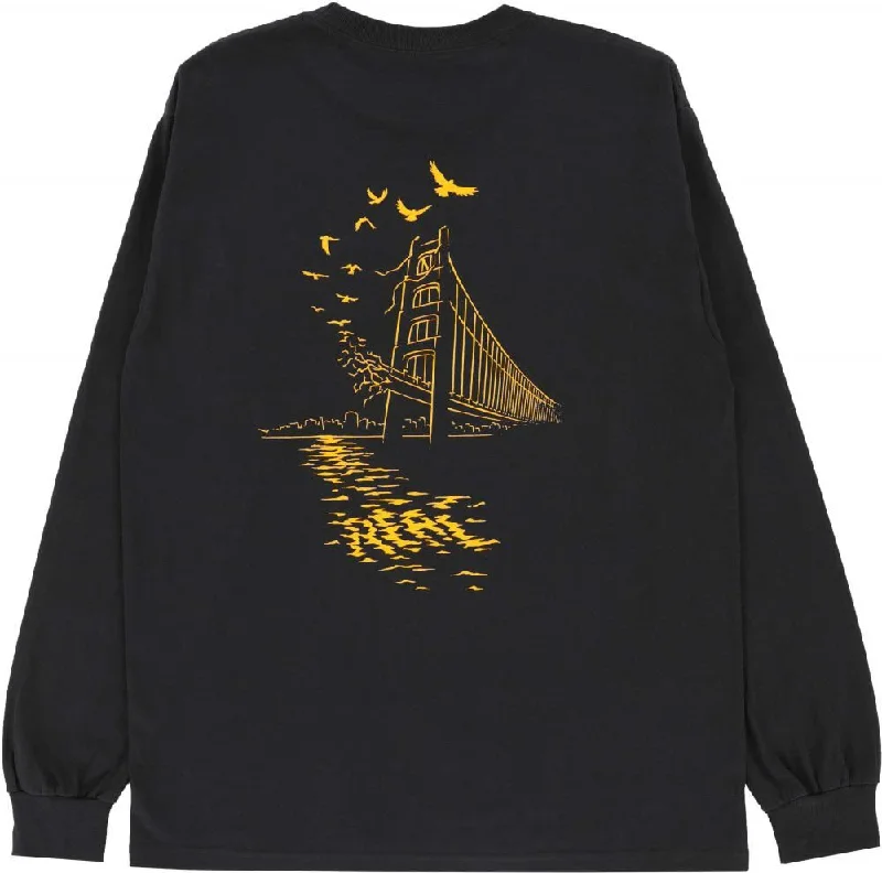 Real L/S T-Shirt Commute - Black / Orange-- Welt Pockets Slit Pockets
