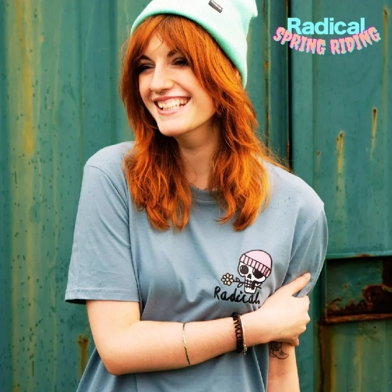 Radical. Happy Skull T-shirt, Unisex - Greenish -- Basic T-Shirt Crew Neck Short Sleeve Radical. Happy Skull T-shirt, Unisex - Greenish -- Basic T-Shirt Crew Neck Short Sleeve