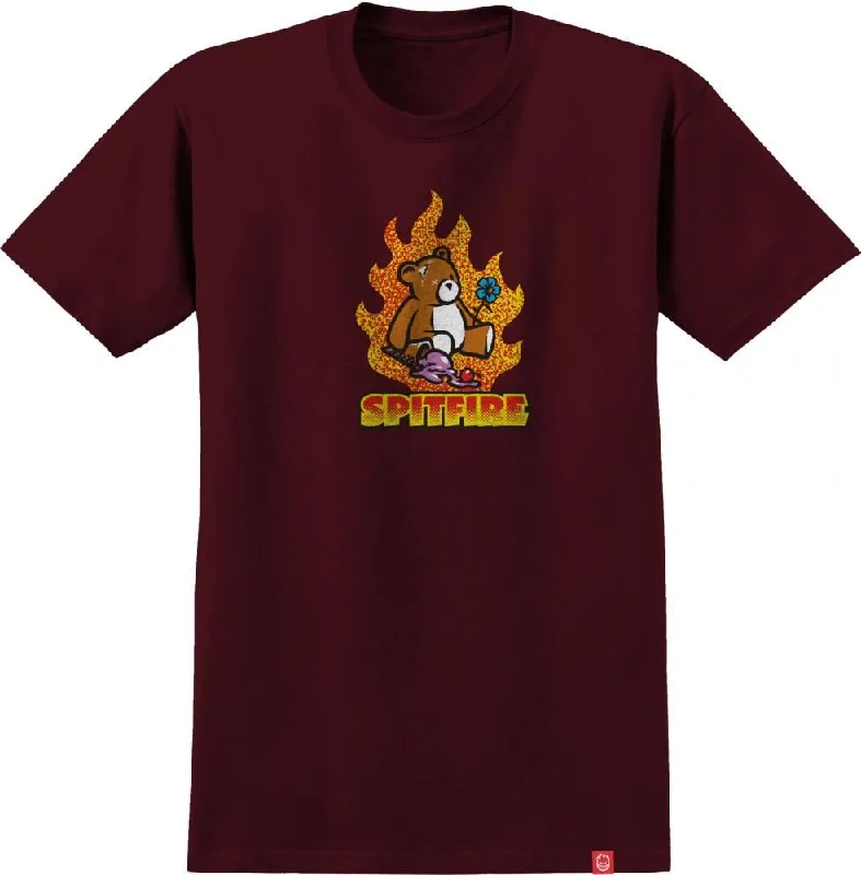 Spitfire T-Shirt Lil Beatdowns - Maroon / Multi-- Zippered Buttoned Snapped