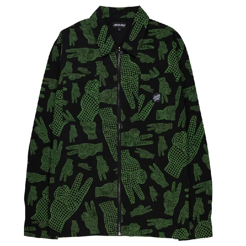 Santa Cruz Shirt El Jefe Shirt - All Over Atomic Peace-- Spandex Blend Rayon Blend Denim Blend