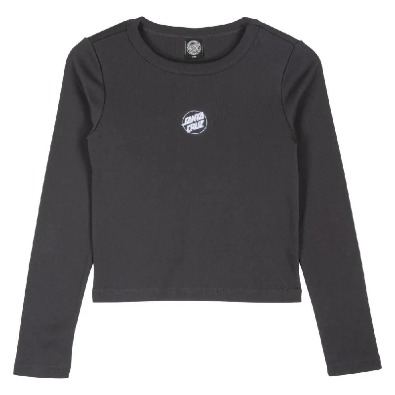 Santa Cruz Womens L/S T-Shirt Partial Dot Emb L/S T-Shirt - Black Wash-- Hooded Caped Shawl Collar Santa Cruz Womens L/S T-Shirt Partial Dot Emb L/S T-Shirt - Black Wash-- Hooded Caped Shawl Collar