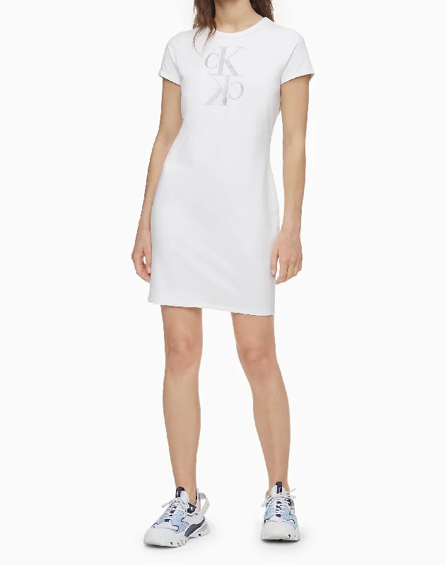 Calvin Klein Glitter Mirror Monogram Logo T-Shirt Dress - Women-- Hooded Caped Shawl Collar Calvin Klein Glitter Mirror Monogram Logo T-Shirt Dress - Women-- Hooded Caped Shawl Collar