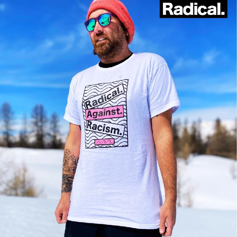 Radical. Statement Unisex T-shirt - White-- Fitted T-Shirt Seamless Stretchy