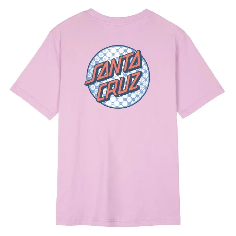 Santa Cruz Womens T-Shirt Meyer Freestyle Dot T-Shirt - Rose Quartz-- Graphic Embroidered Appliqued