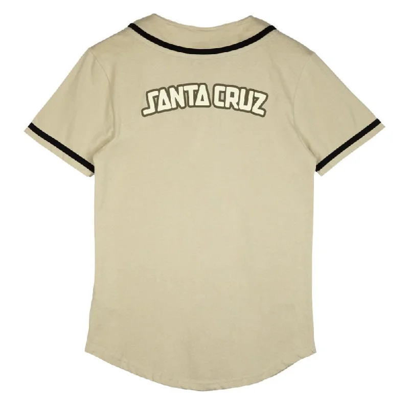 Santa Cruz Shirt Arch Strip Baseball Shirt - Nickel-- Ribbed Striped Patterned