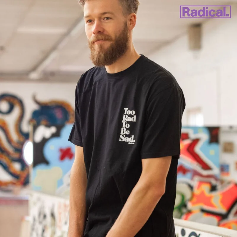 Radical. Charlie TRTBS Unisex T-shirt - Black-- Asymmetrical Pockets Print