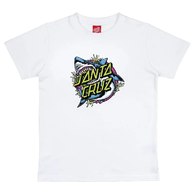 Santa Cruz Youth T-Shirt Youth Shark Dot Front T-Shirt - White-- Chenille Blend Fleece Blend Nylon Blend Santa Cruz Youth T-Shirt Youth Shark Dot Front T-Shirt - White-- Chenille Blend Fleece Blend Nylon Blend