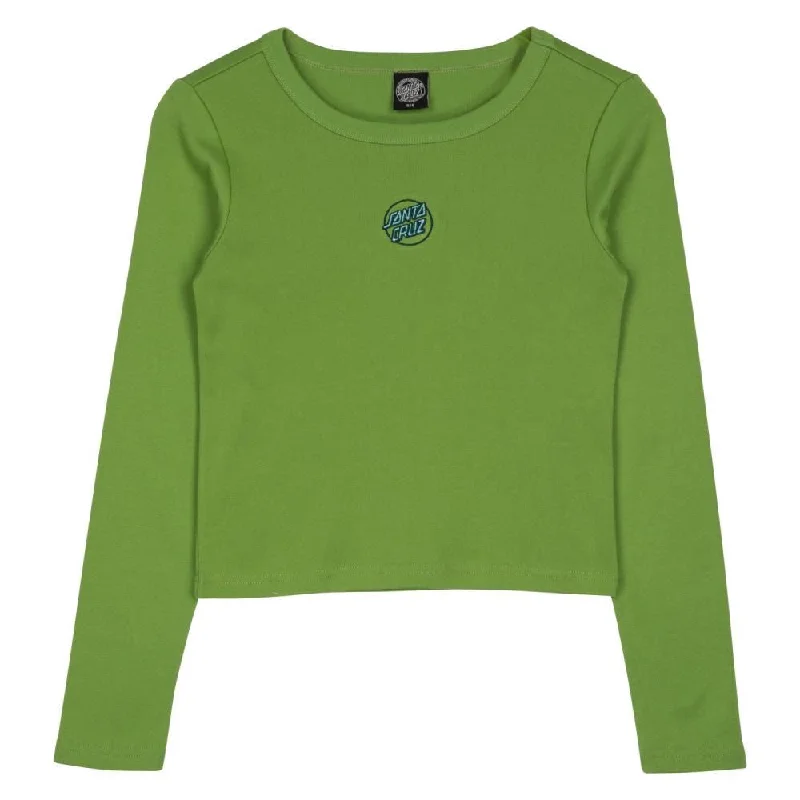 Santa Cruz Womens L/S T-Shirt Partial Dot Emb L/S T-Shirt - Apple-- Collared Crew Neck Turtle Neck Santa Cruz Womens L/S T-Shirt Partial Dot Emb L/S T-Shirt - Apple-- Collared Crew Neck Turtle Neck