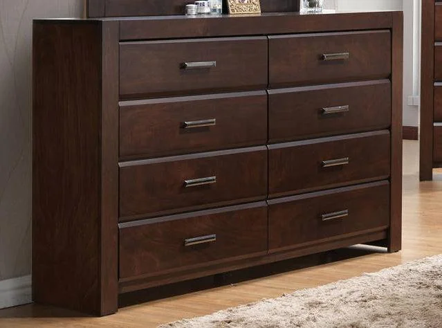 Acme Oberreit 8 Drawer Dresser in Walnut 25795 Tunics Modern contemporary