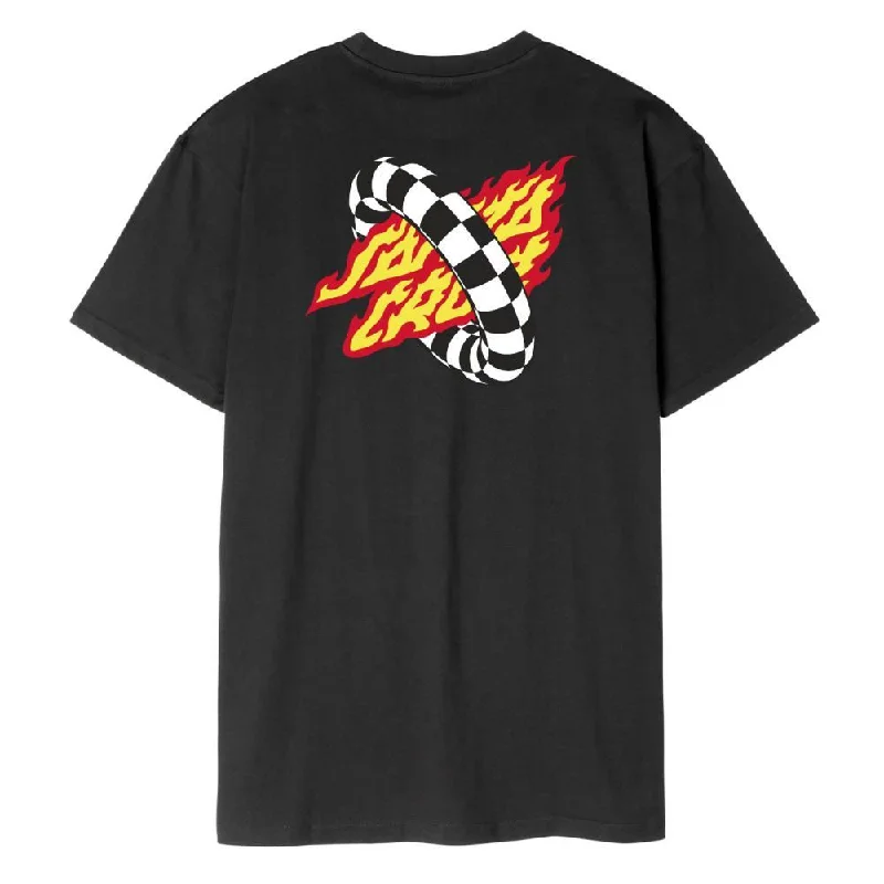 Santa Cruz T-Shirt Goal Flame - Black-- Seamless Knitted Crochet