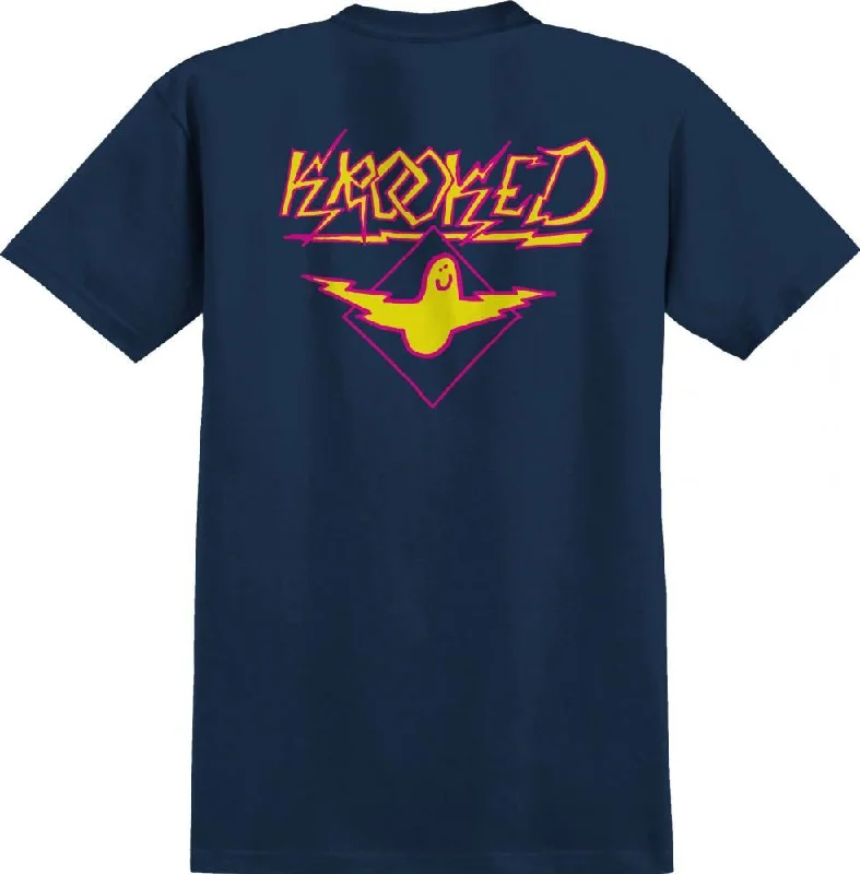 Krooked T-Shirt Bird Lightening - Navy / Yellow / Magenta-- Welt Pockets Slit Pockets Flap Pockets Krooked T-Shirt Bird Lightening - Navy / Yellow / Magenta-- Welt Pockets Slit Pockets Flap Pockets