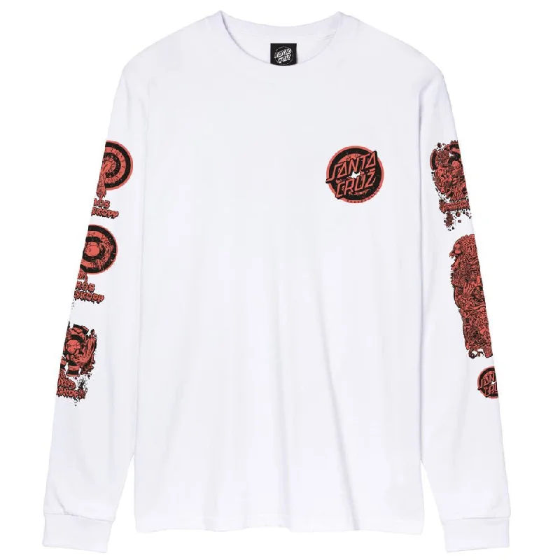 Santa Cruz Longsleeve T-Shirt Rob Evolution L/S T-Shirt - White-- Embroidered Appliqued Beaded Santa Cruz Longsleeve T-Shirt Rob Evolution L/S T-Shirt - White-- Embroidered Appliqued Beaded