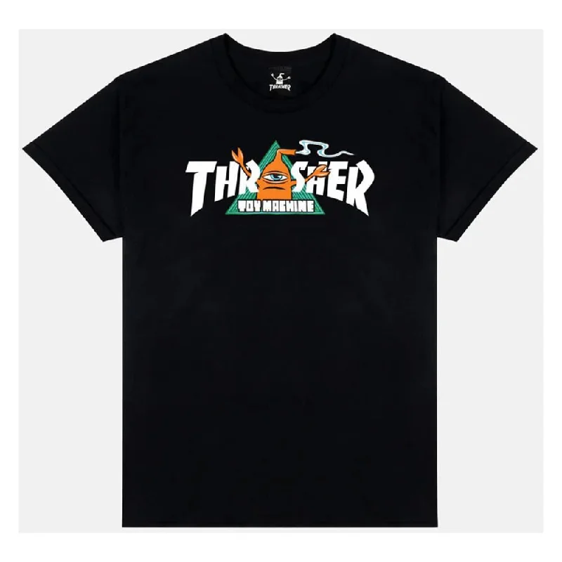 Thrasher x Toy Machine T-Shirt Vortex - Black-- Mesh Blend Leather Blend Suede Blend