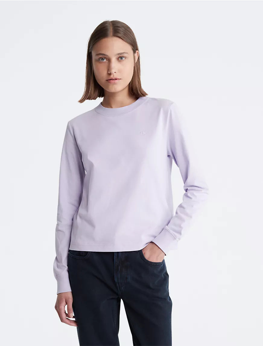 Calvin Klein Archive Logo Long Sleeve T-Shirt - Women-- Wool Fabric Cashmere Fabric Tweed Fabric Calvin Klein Archive Logo Long Sleeve T-Shirt - Women-- Wool Fabric Cashmere Fabric Tweed Fabric