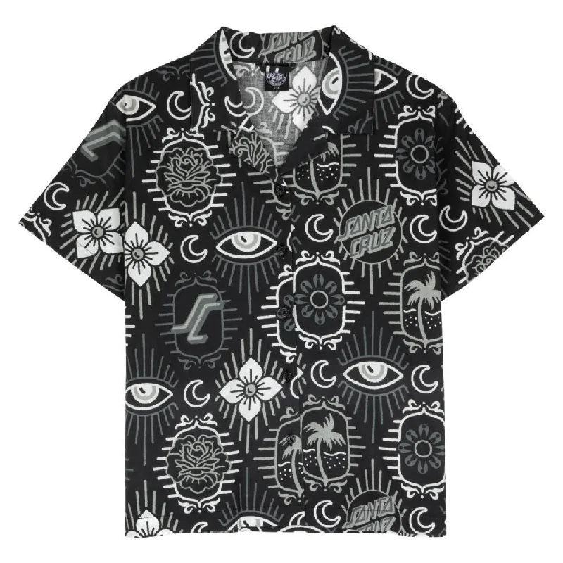 Santa Cruz Womens S/S Shirt Patchwork Shirt - Black Patchwork-- Chenille Brocade Lace Santa Cruz Womens S/S Shirt Patchwork Shirt - Black Patchwork-- Chenille Brocade Lace