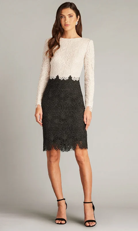 Tadashi Shoji CDY24354M - Fitted Embroidered Dress Square Neckline Feminine