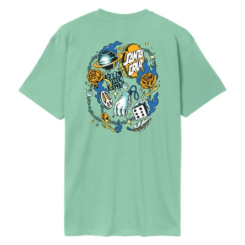 Santa Cruz T-Shirt Lucky Day - Jade-- Rayon Fabric Velvet Fabric Corduroy Fabric