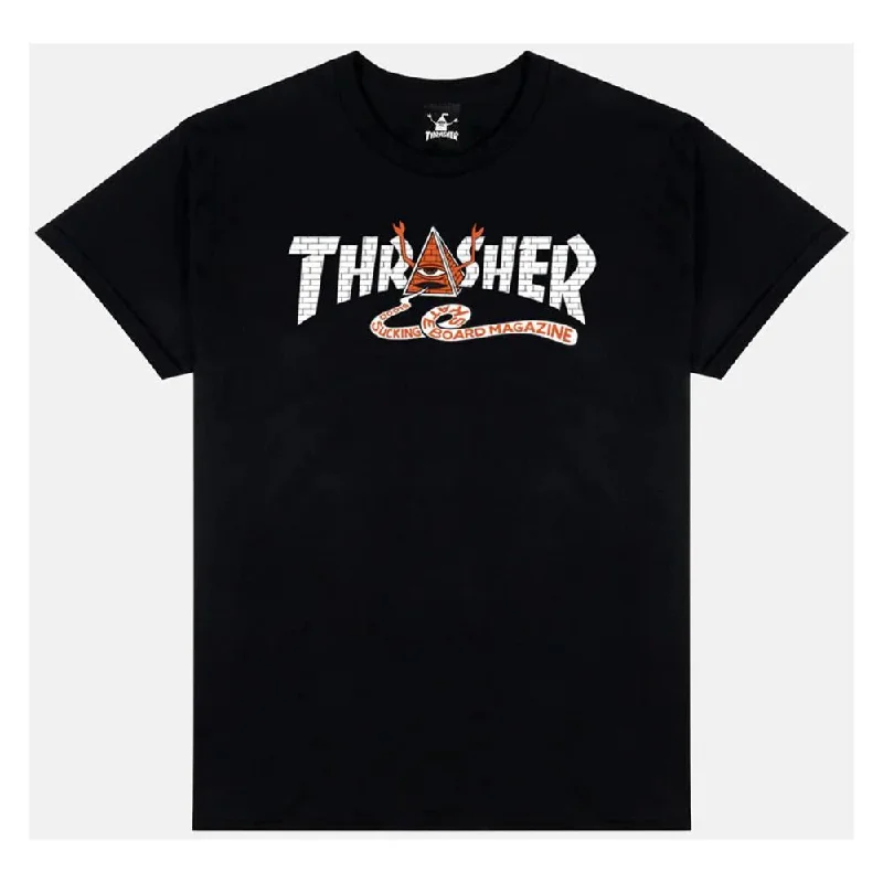 Thrasher x Toy Machine T-Shirt Pyramid - Black-- Chenille Blend Fleece Blend Nylon Blend