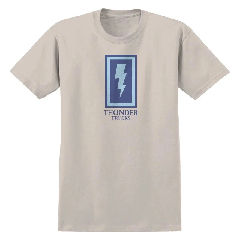 Thunder T-Shirt Boxed Bolt - Natural / Blue Print-- Notch Collar Peter Pan Collar Cowl Neck Thunder T-Shirt Boxed Bolt - Natural / Blue Print-- Notch Collar Peter Pan Collar Cowl Neck