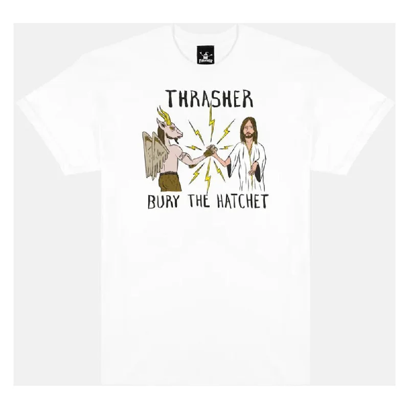 Thrasher x Toy Machine T-Shirt B.T.H - White-- Striped Floral Plaid