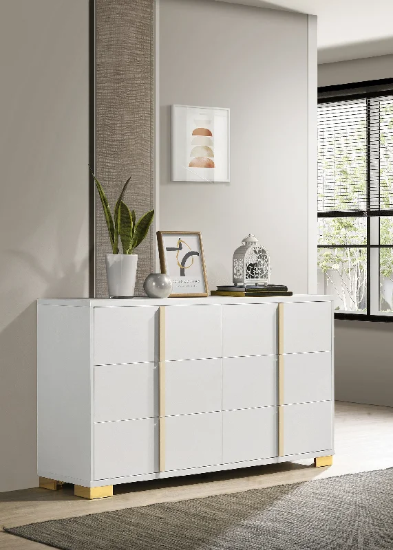 Marceline 6-drawer Dresser White Tunics Evening elegant