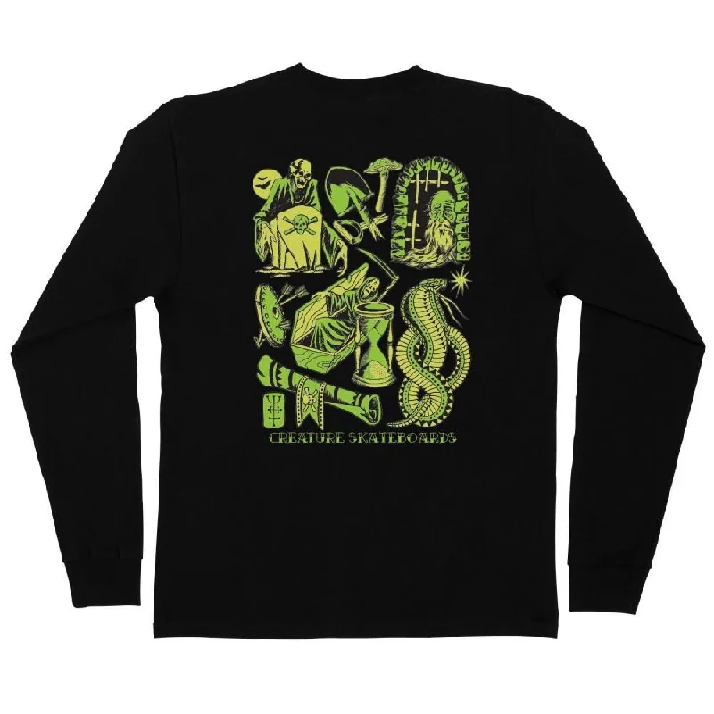 Creature L/S T-Shirt Fiend Flash - Black -- Basic T-Shirt Crew Neck Short Sleeve