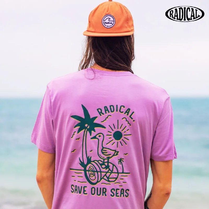 Radical. Save Our Seas T-shirt, Unisex - Lilac-- Collared Crew Neck Turtle Neck