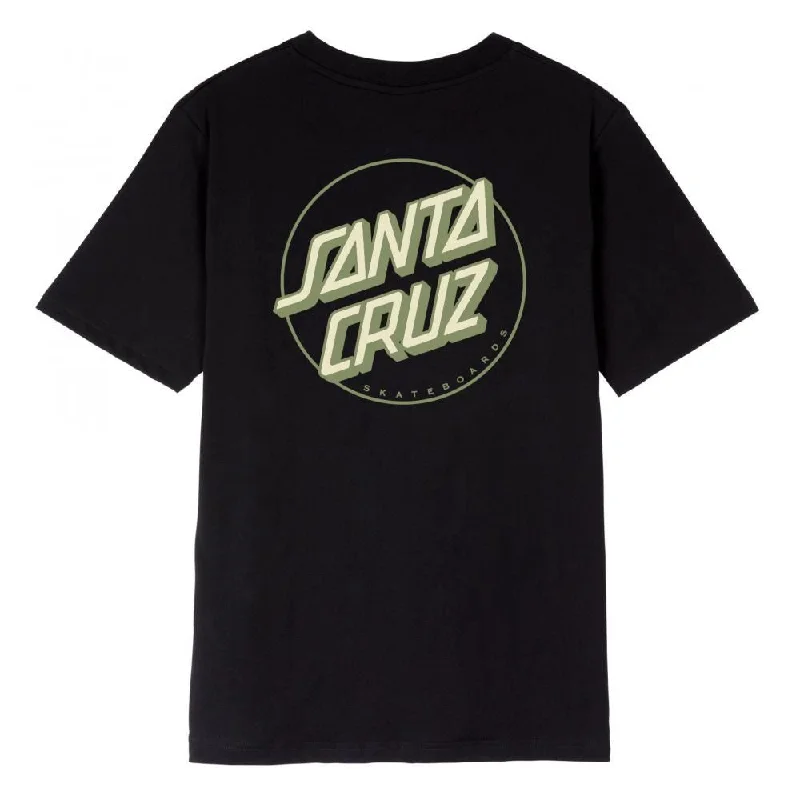 Santa Cruz Womens T-Shirt Partial Dot - Black-- Sequined Glittery Shiny