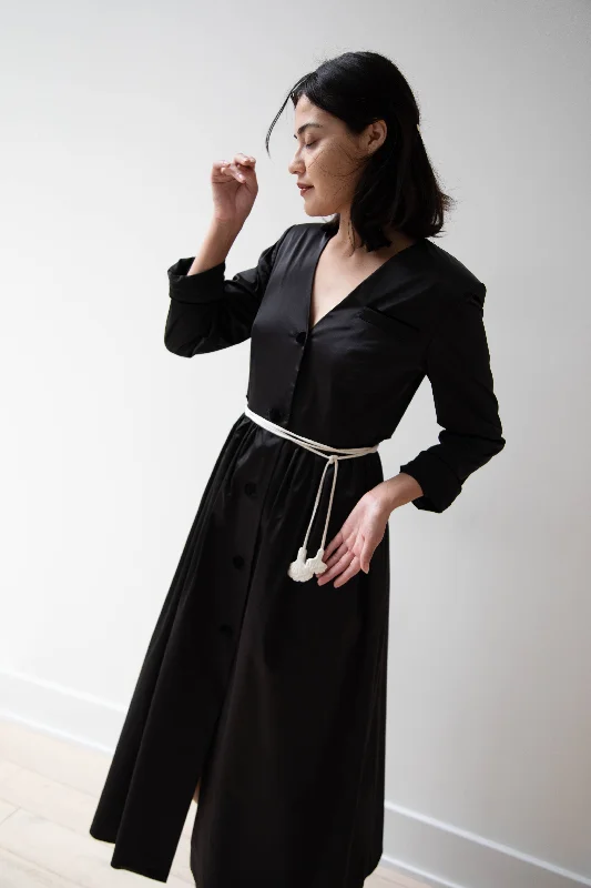 Delegan | Atlas Dress in Black Tunics Satin smooth
