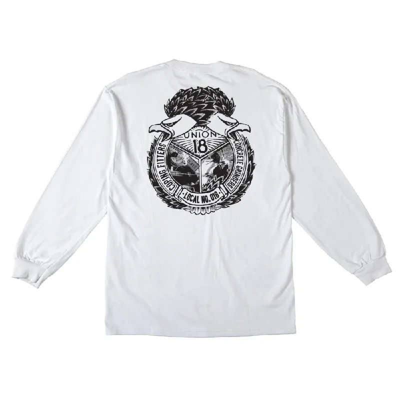 AntiHero L/S Pocket T-Shirt Union18 Local - White / Black-- Oversized T-Shirt Spandex breathable