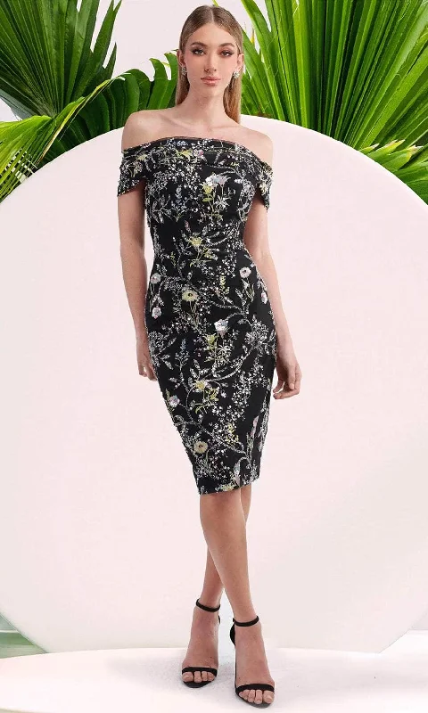 Janique 5044 - Floral Print Sheath Dress Shift Classic Vintage