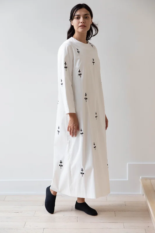 Delegan | Ivory Dress with Embroidery Tunics Cozy comfortable