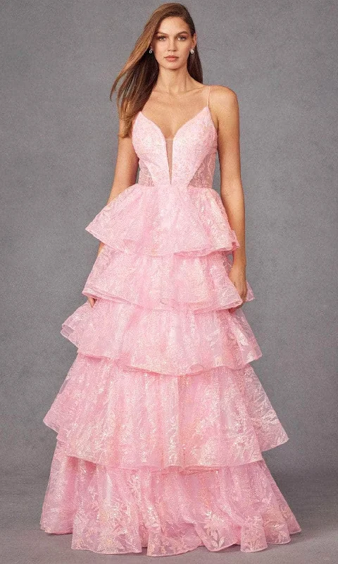 Juliet Dresses JT2438K - Glitter Appliqued Prom Gown Tunics Corduroy durable