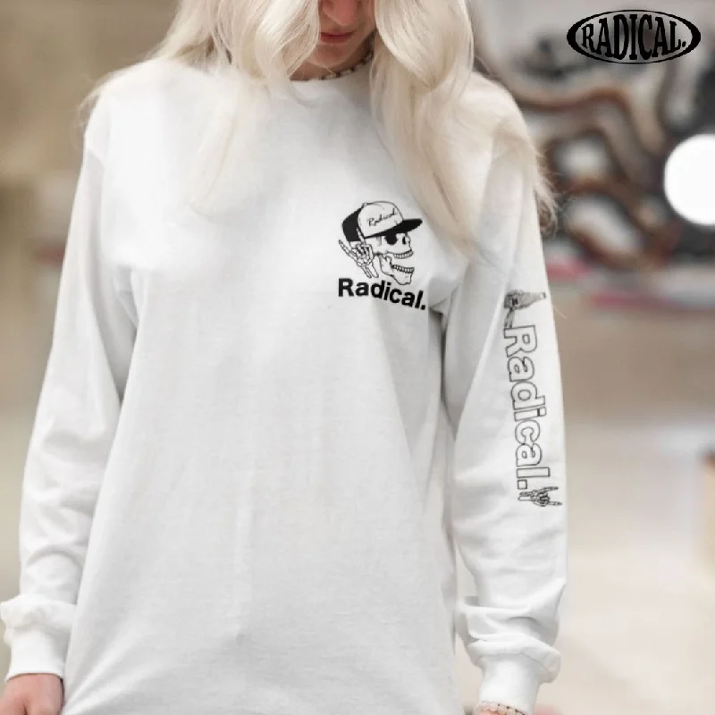Radical. Too Rad unisex Long Sleeve T-shirt - White-- Oversized T-Shirt Spandex breathable Radical. Too Rad unisex Long Sleeve T-shirt - White-- Oversized T-Shirt Spandex breathable