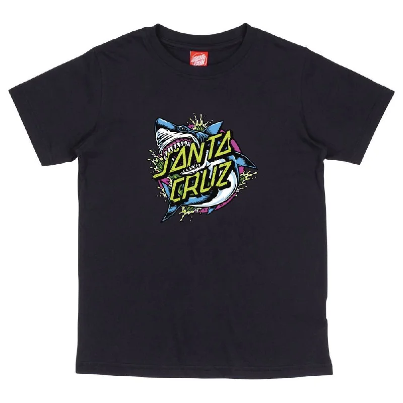 Santa Cruz Youth T-Shirt Youth Shark Dot Front T-Shirt - Black-- Spandex Blend Rayon Blend Denim Blend Santa Cruz Youth T-Shirt Youth Shark Dot Front T-Shirt - Black-- Spandex Blend Rayon Blend Denim Blend