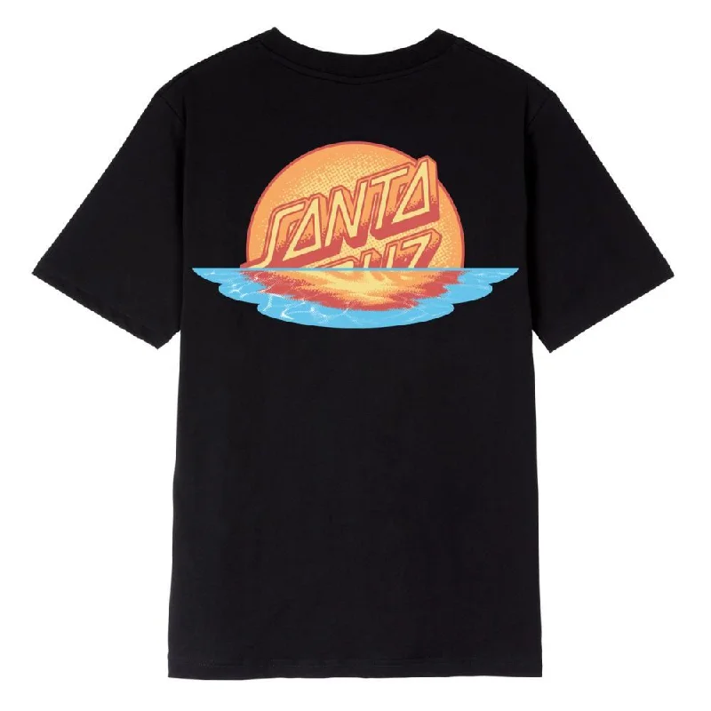 Santa Cruz Womens T-Shirt Sunrise Dot T-Shirt - Black-- Seamless Knitted Crochet