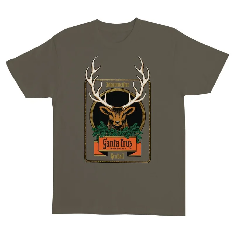 SCR x Jagermeister T-Shirt Jagermeister Kendall Deer - Olive -- Basic T-Shirt Crew Neck Short Sleeve SCR x Jagermeister T-Shirt Jagermeister Kendall Deer - Olive -- Basic T-Shirt Crew Neck Short Sleeve