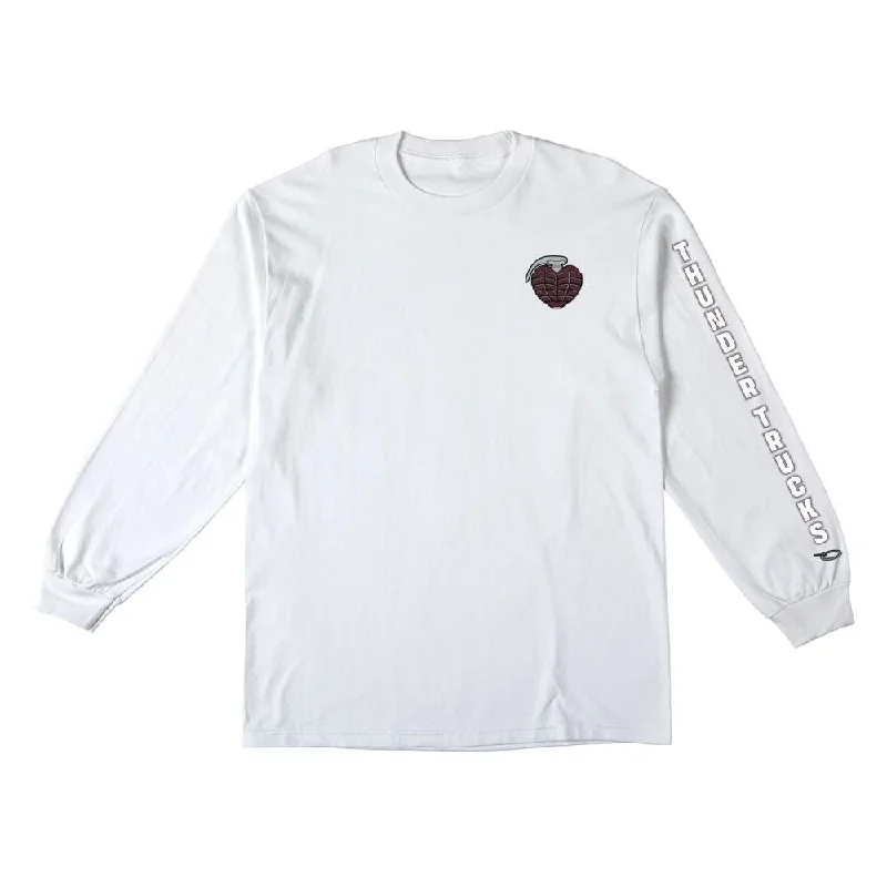 Thunder L/S T-Shirt OG Grenade Sleeve - White / Black / Maroon-- Front Pockets Side Pockets Patch Pockets Thunder L/S T-Shirt OG Grenade Sleeve - White / Black / Maroon-- Front Pockets Side Pockets Patch Pockets