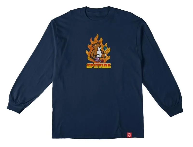 Spitfire L/S T-Shirt Lil Beatdowns - Navy / Multi-- Boxy Fit Fitted Loose