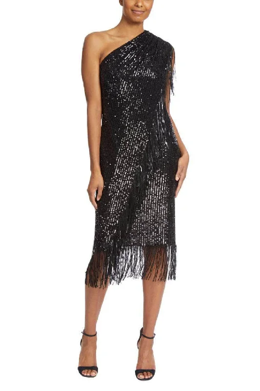 Badgley Mischka SC2800 - One Shoulder Fringed Cocktail Dress Tunics Versatile functional Badgley Mischka SC2800 - One Shoulder Fringed Cocktail Dress Tunics Versatile functional