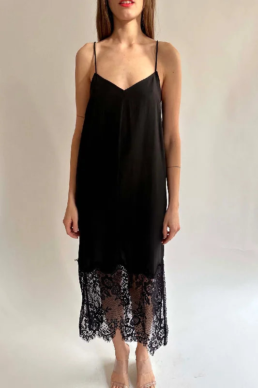 MR. LARKIN, Merci Slip Dress, Black Pencil Office Professional