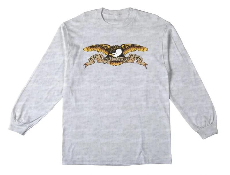 Anti Hero L/S T-Shirt Eagle - Ash / Black-- Solid Print Embellished