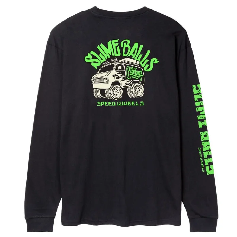 Santa Cruz Longsleeve T-Shirt Mike Giant Van L/S T-Shirt - Black-- Embroidered Appliqued Beaded