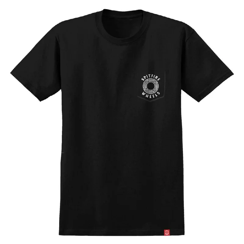 Spitfire Pocket T-Shirt Hollow Classic - Black / White-- Mesh Blend Leather Blend Suede Blend Spitfire Pocket T-Shirt Hollow Classic - Black / White-- Mesh Blend Leather Blend Suede Blend
