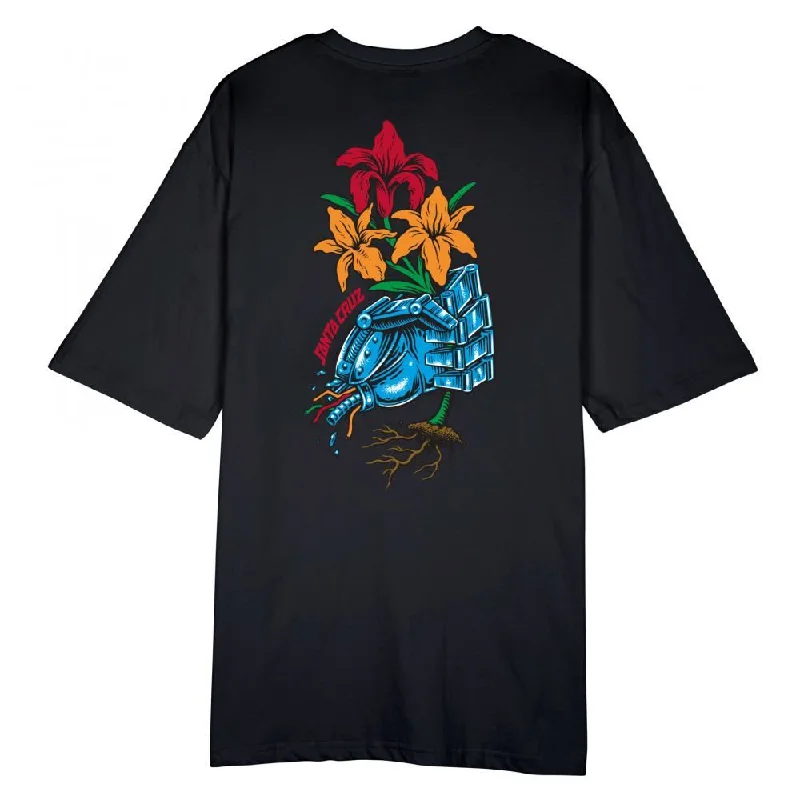 Santa Cruz Womens T-Shirt Wooten Bionic Oversized - Black-- Collared Crew Neck Turtle Neck Santa Cruz Womens T-Shirt Wooten Bionic Oversized - Black-- Collared Crew Neck Turtle Neck